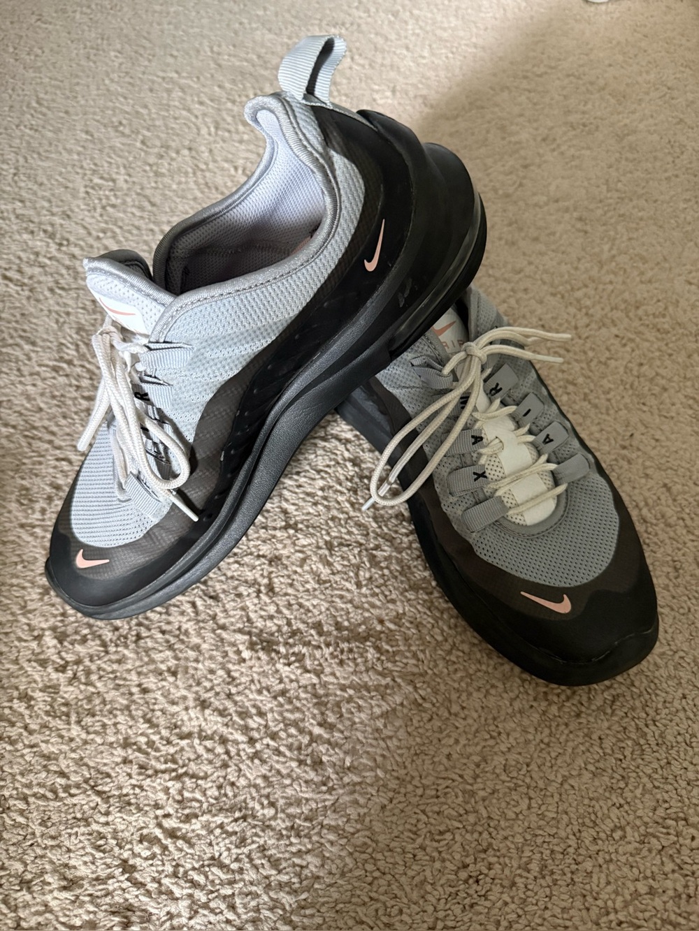 Nike Air Max Grey & Black Sneakers with Pink Swoosh - Picture 3 of 5